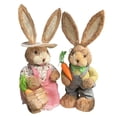 thumbnail image 1 of Figura de tejido de paja para parejas, decoración de Pascua, adorno, escultura, estatua, muñeca para mesa, cocina, fiesta, interior y Estilo B Macarena Estatuilla de conejito, 1 of 8