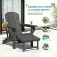 thumbnail image 2 of KINGYES Folding Adjustable Adirondack Chair with Retractable Ottoman Set of 2 for Patio Garden, Grey, 2 of 8