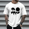 thumbnail image 2 of VBARHMQRT Padded Football Shirt Men's Print Theme T Shirt Printed Solid Color Short Sleeve Top White, 2 of 4