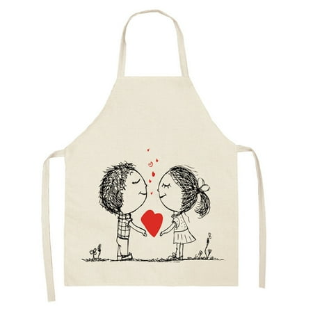 

AIEOTT 1pc Parent Adult The Family Kitchen Print Linen Family Aprons