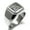Silver, variant on Stainless Steel Letter A Initial Floral Box Monogram Engraved Engraved Square Flat Top Biker Style Polished Signet Ring