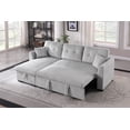 thumbnail image 4 of Joseph Sleeper Sofa Bed With Reversible Storage Chaise Light Gray, 4 of 6