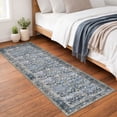 thumbnail image 3 of GLATTICE Washable 2x7 Runner Rug Hallways Non Slip Rug Runners Vintage Floral Printed Super Soft Carpet Runners for Entryway Bedroom Bedside Kitchen Laundry Room, Blue Grey Beige, 3 of 9