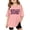 Pink, variant on lnmuld Summer Tops Fashionable Graphic Letter Print Casual Tee for Girls Soft Comfortable Daily Wear Blended Shirt Size:11-12 Years