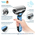 thumbnail image 6 of Double Sided Pet Grooming Brush for Shedding, Dematting, Undercoat, Tangles -- Dog, Cat Grooming Comb/Rake in Blue, 6 of 7