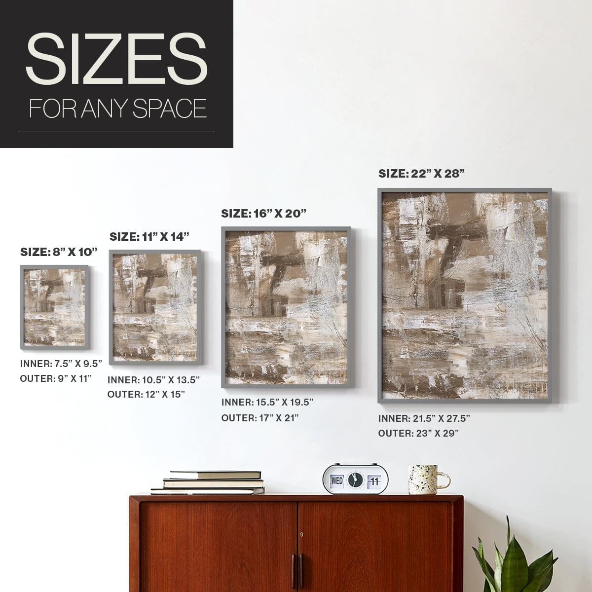 Bronzed II Framed Print in Gray Solid Wood Framed Print No Nail Hanging