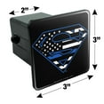 thumbnail image 5 of Superman Thin Blue Line Flag Shield Logo Tow Trailer Hitch Cover Plug Insert, 5 of 7