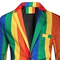 thumbnail image 4 of Men Blazer Slim Fit Rainbow Print Suit Jacket Vest and Suit Pants Evening Party Dinner Formal Wear 3 Pcs Set, 4 of 5