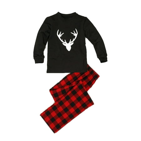 

Ma&Baby Holiday Family Matching Pajamas Pjs Set Sleepwears Long Sleeve Tops Plaid Pajamas Pant Family Set