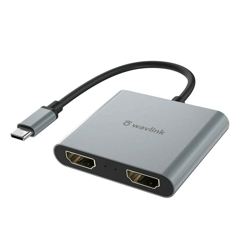 Adaptateur USB C vers Double HDMI, Hub 4 en 1 USB Type C avec 2