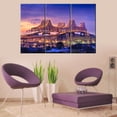 thumbnail image 4 of TISHIRON 3PCS Framed Canvas Wall Art Set,42"x28" Crescent City Connection Bridge Canvas Art Decor, 4 of 7