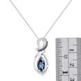 thumbnail image 3 of RYLOS Necklace White Gold 14K Designer Necklace Marquise Gemstone & White & Black Diamonds Pendant 18" Chain 10X5MM Alexandrite June Birthstone Womens Jewelry Gold Necklace, 3 of 6