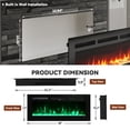 thumbnail image 5 of Mondawe 36" Electric Fireplace Inserts Recessed and Wall Mounted, Fireplace with Remote Control and Adjustable Flame Color, 750/1500W, Black, 5 of 10