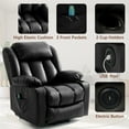 thumbnail image 6 of INGALIK Large Power Lift Recliner Chair with Heating and Massage, Breathable Leather Electric Lift Assist Recliner for Living Room with USB Charge, Cup Holders (Black), 6 of 18