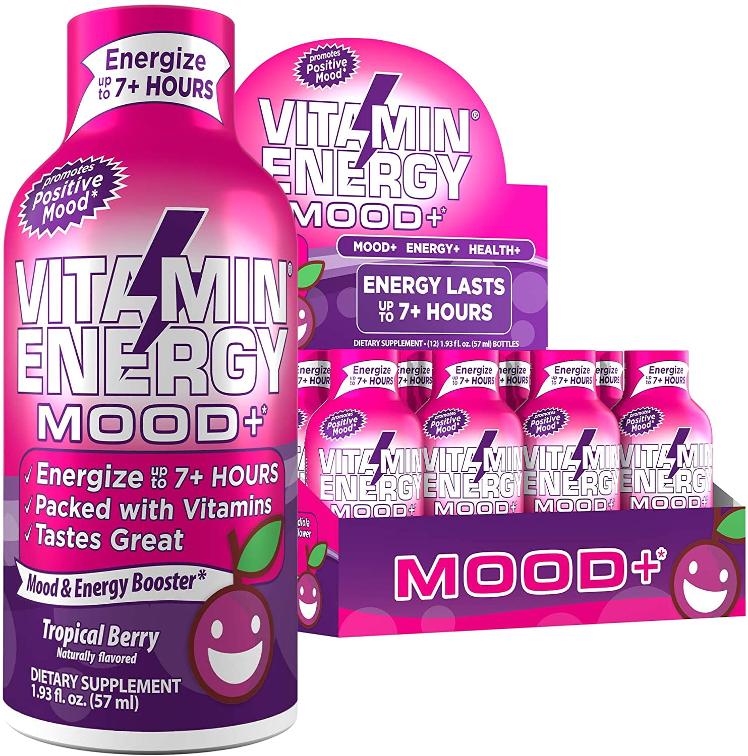 (12 pack) Vitamin Energy® Mood+ Keto Energy Shots, , Lasts up to 7