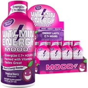 (12 pack) Vitamin Energy® Mood+ Keto Energy Shots, , Lasts up to 7+ Hours Grapelicious Grape Flavored Energy Drink With Vitamin Supplements, Anxiety Relief, Mood-Boosting Keto, Each 1.93 fl oz.