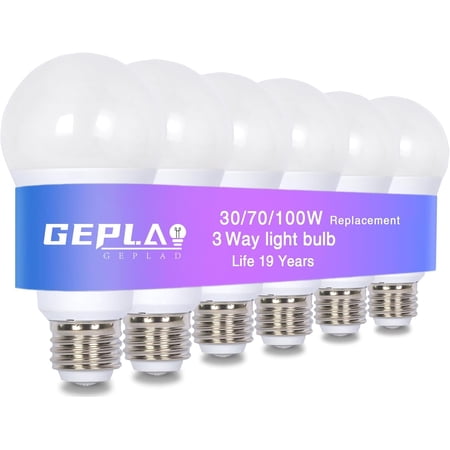 6-pack 3-way bulbs 3070100 soft white light 3000 equivalent, 19 three-way bulbs with 26 standard base