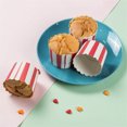 thumbnail image 3 of QZS Greaseproof Muffin Liners,2.8x2.4x2.2In Striped Cupcake Liners,Pack of 100 Muffin Wrappers Cups for Weddings,Birthday Celebrations(Red and White Stripes), 3 of 7