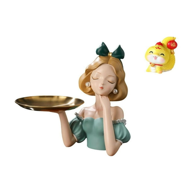 Bandeja Para Llaves Con Estatua De Serpiente De Princesa De Resina, Arte Moderno, Multiusos, Para Guardar Dulces, Adorno De Mesa Para Sala De Estar, Estante, Centro De Mesa Y Dormitorio.
