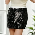 thumbnail image 5 of DHFJKG Womens Skirts Glitty Sparkly Sequins Mini Skirt Stretchy Slim Fit Bodycon Carnival Party Club Trendy Skirt, 5 of 6