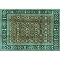 thumbnail image 1 of Ahgly Company Indoor Rectangle Persian Turquoise Blue Traditional Area Rugs, 2' x 4', 1 of 4