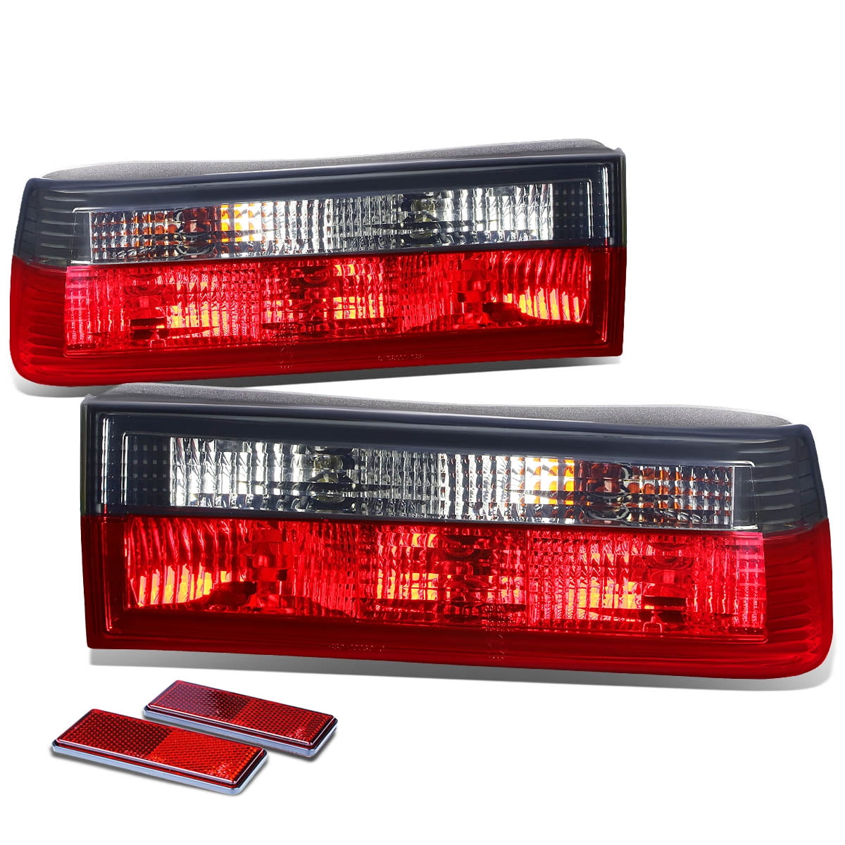 DNA Motoring TL-E3083-RD-SM For 1984 to 1991 BMW E30 3 Pair of Smoked Lens Rear Brake+Signal Tail Light 85 86 87 88 89 90 -