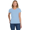 thumbnail image 3 of Gildan Women's Heavy Cotton T-Shirt, Short Sleeve Crewneck Classic Fit Tee, Light Blue, Size-2XL, 3 of 5