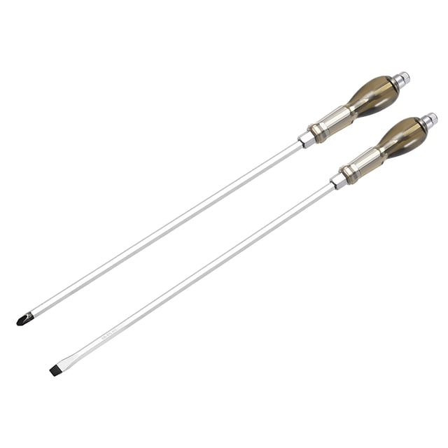 Juego de destornilladores magnéticos de impacto PH3 Phillips / ranurado de 8.6mm de Unique Bargains, 2 piezas con eje Cr-v de 11 pulgadas y tapa de golpe hexagonal