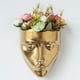 thumbnail image 5 of Cerámica creativa Colgante de pared Cabeza de pared de pared Florero Florero de pared Contenedor para decoración Oro Sunnimix Plantador, 5 of 8