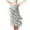 Gray, variant on LEAVINGSUO Summer Dresses for Women 2024 Women's Fashion Suspender Crewneck Sequin Feather Sleeveless Solid Mini Dress