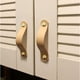 thumbnail image 4 of Paquete de 4 manijas de cuero para muebles para perillas de cajones, perillas modernas para muebles con tornillos para manijas de cajones para muebles de oficina en el hogar, espacio entre orificios, 4 of 5