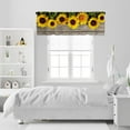 thumbnail image 5 of Wooden Sunflower Window Curtains Set with Valance 3pcs Farmhouse Sunflower Kitchen Curtains Sets Vintage Floral Curtain Drape Short for Bathroom and Bedroom Living Room Window, 5 of 5