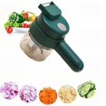thumbnail image 1 of nipocaio 4 in 1 Electric Vegetable Cutter,Handheld Electric Vegetable Cutter Setm for Garlic Pepper Chili Onion Celery. (Dark green), 1 of 5