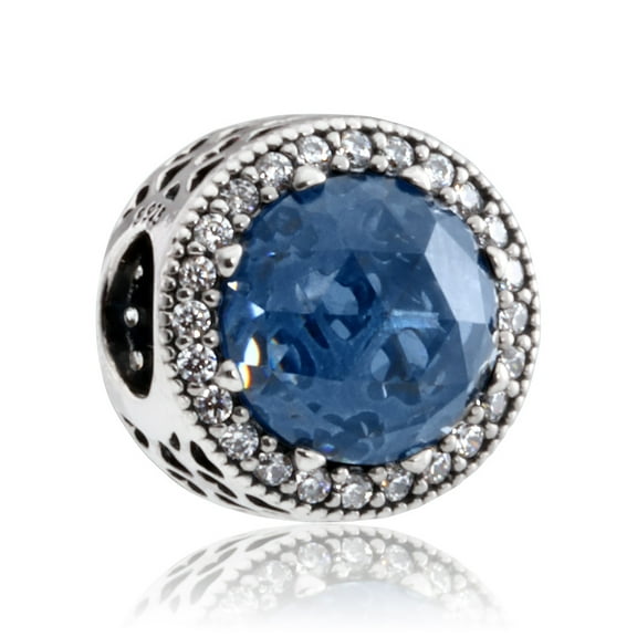 Midnight Blue Radiant Hearts Charm - 791725NMB