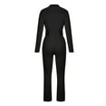 thumbnail image 5 of YWDJ Jumpsuits for Women Dressy Petite Length Women Casual Solid Pocket Romper Long Playsuit Strap Long Sleeve Jumpsuit+Belt Black S, 5 of 8