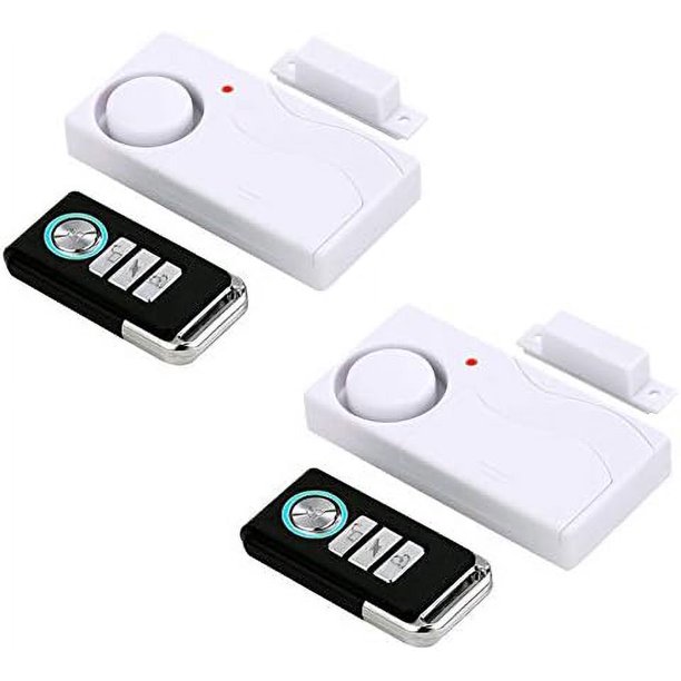 WeiHuan Toys Paquete de 2 alarmas de puerta inalámbricas con control remoto, ventanas abiertas, sensor de seguridad para el hogar, alarma de piscina para seguridad infantil, evita robos