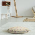 thumbnail image 3 of Flamingo Round Floor Cushion with Handle, Tropical Animal and Fruit Slices Print in Pastel Colors Illustration, Pillow for Living Room & Dorms, 18" Round, Champagne and Multicolor, by Ambesonne, 3 of 4