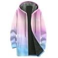 thumbnail image 4 of idosla Long Hoodies for Women Zip Up Gradient Color Fleece Jacket Tunic Sweatshirts Fall Winter Fashion Clothes 2025 (Pink, L), 4 of 5