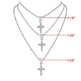 thumbnail image 7 of Slay Queen w/ Ladies on Fire Hip Hop Jewelry Necklace, Pendant, and Earrings Bling Set - TPBE-01 (24, Rope Chain Slv Stone Cross), 7 of 7