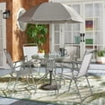 thumbnail image 3 of SAFAVIEH Monico Outdoor Patio 5 Piece Dining Set with Umbrella, Grey, 3 of 15