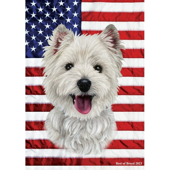 Westie - Best of Breed All-American Patriotic III Garden Flag