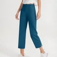 thumbnail image 2 of ZyeKqe Womens Dress Pants Yoga Stretch Business Work Casual Ankle Length Straight Leg Office 7/8 Trousers, 2 of 9
