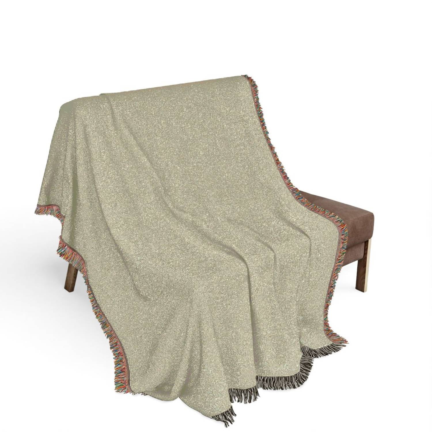 Solid Sage Green Minimalist Woven Throw Blanket 100% Cotton Living Room and Bedroom Decor