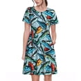 thumbnail image 1 of Disketp Colorful Fishing Baits para Vestido de Manga Corta para Mujeres, Vestidos de Verano para Mujeres, Casual y Holgado para la Playa, 1 of 6