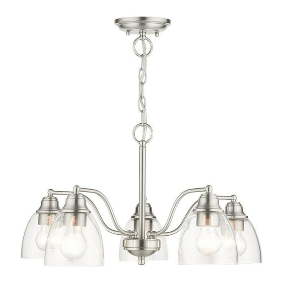 Traditional Five Light Chandelier-Brushed Nickel Finish Bailey Street Home 218-Bel-4363225