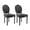 Black, variant on Guyou Farmhouse Dining Chairs Set of 2, French Wooden Country Upholstered Faux Leather Oval Side Chair with Round Back for Restaurant Living Room Kitchen Dining Room, Grey