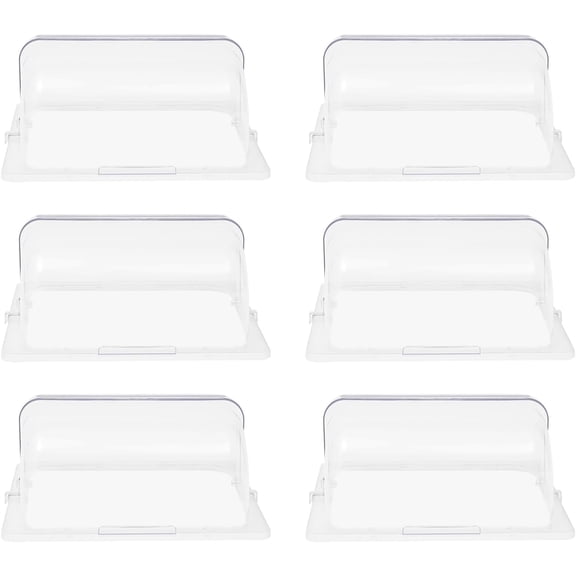 6 Packs Clear Chafing Dish Covers, Half Size Food Glass Dome Cake Dome Cover Rectangular Roll Top Bakery Pan 1/2 Plastic Chafing Dessert Display Cover (6 Packs-13"x10.6"x7")