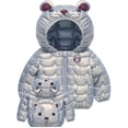thumbnail image 2 of WIBACKER Winter Down Coats for Toddler Boys Girls Light Puffer Padded Jacket Bear Hoods Baby Outerwear, 2 of 14