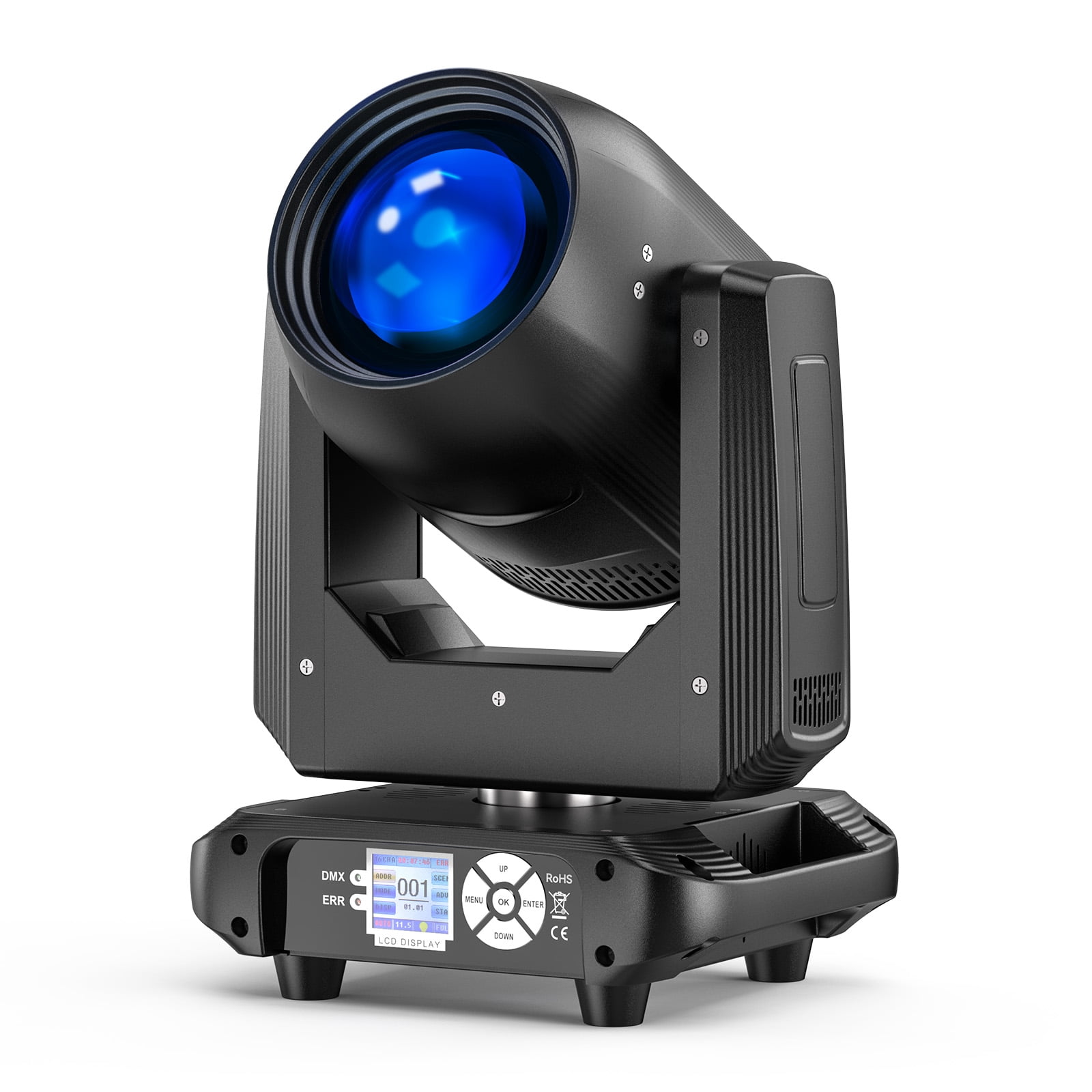 Moving Head DJ Light,18-Facet Rotating Prism Stage Lights ,14 GOBOs and 14 Colors Rainbow Effect Stage Light 14CH for Parties Wedding Halloween Christmas Club