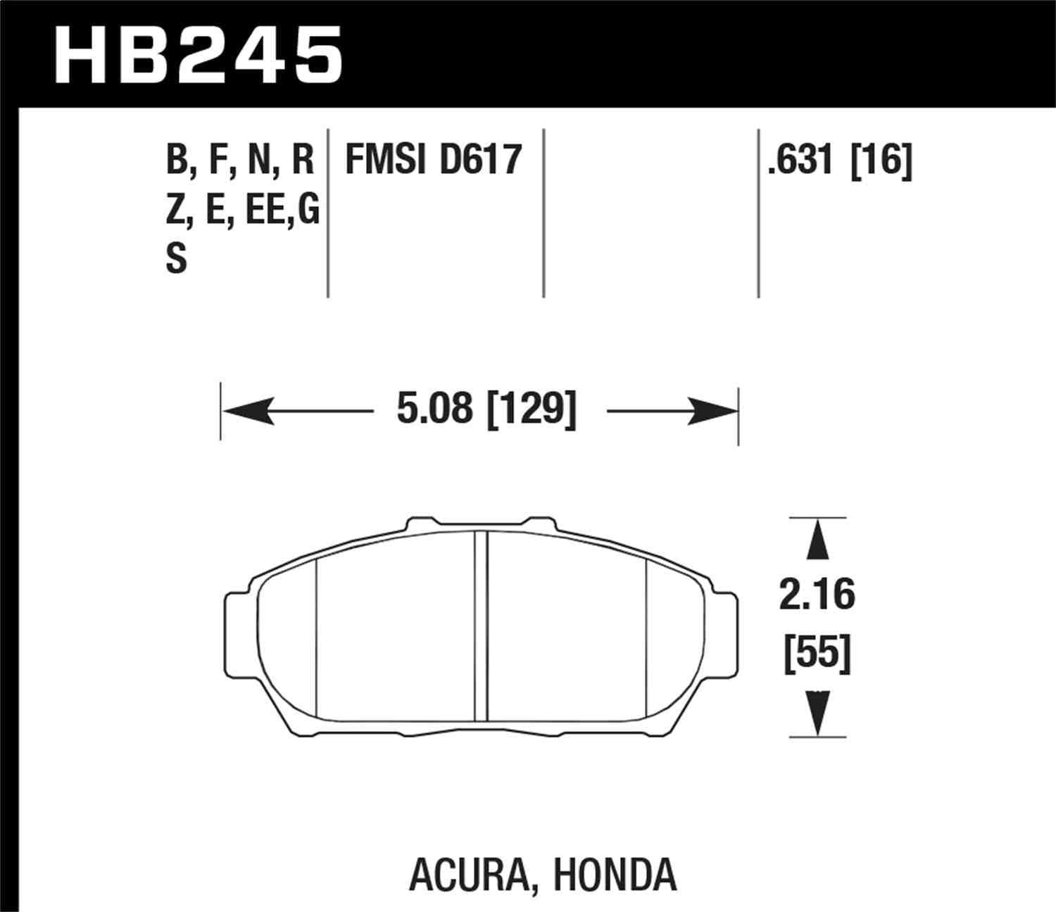 Hawk 94-01 Acura Integra (excl Type R) Blue 9012 Race Front Brake Pads Fits select: 1994-1995 HONDA CIVIC EX, 2000-2001 ACURA INTEGRA LS